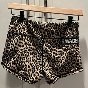 Savage Barbell cheetah shorts